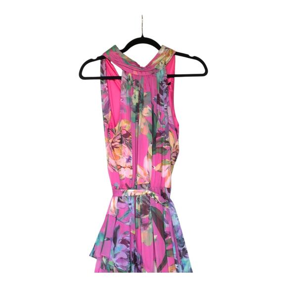 Alex Marie Nina Halter Pink Lily Vibrant Floral Sleeveless Dress Womens Sz 6 NWT - Picture 8 of 16